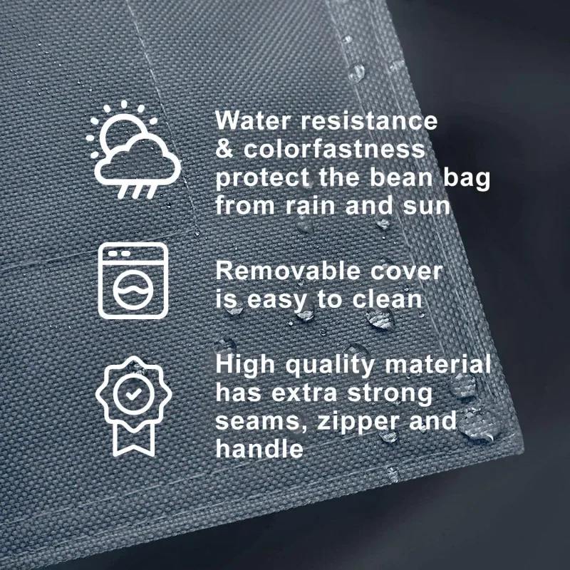 Outdoor/Indoor Bean Bag 7ft,-Repellent and Fading-Resistant, Comfortable Sack Chair for Patio, Backyard, Frontyard, Deck,