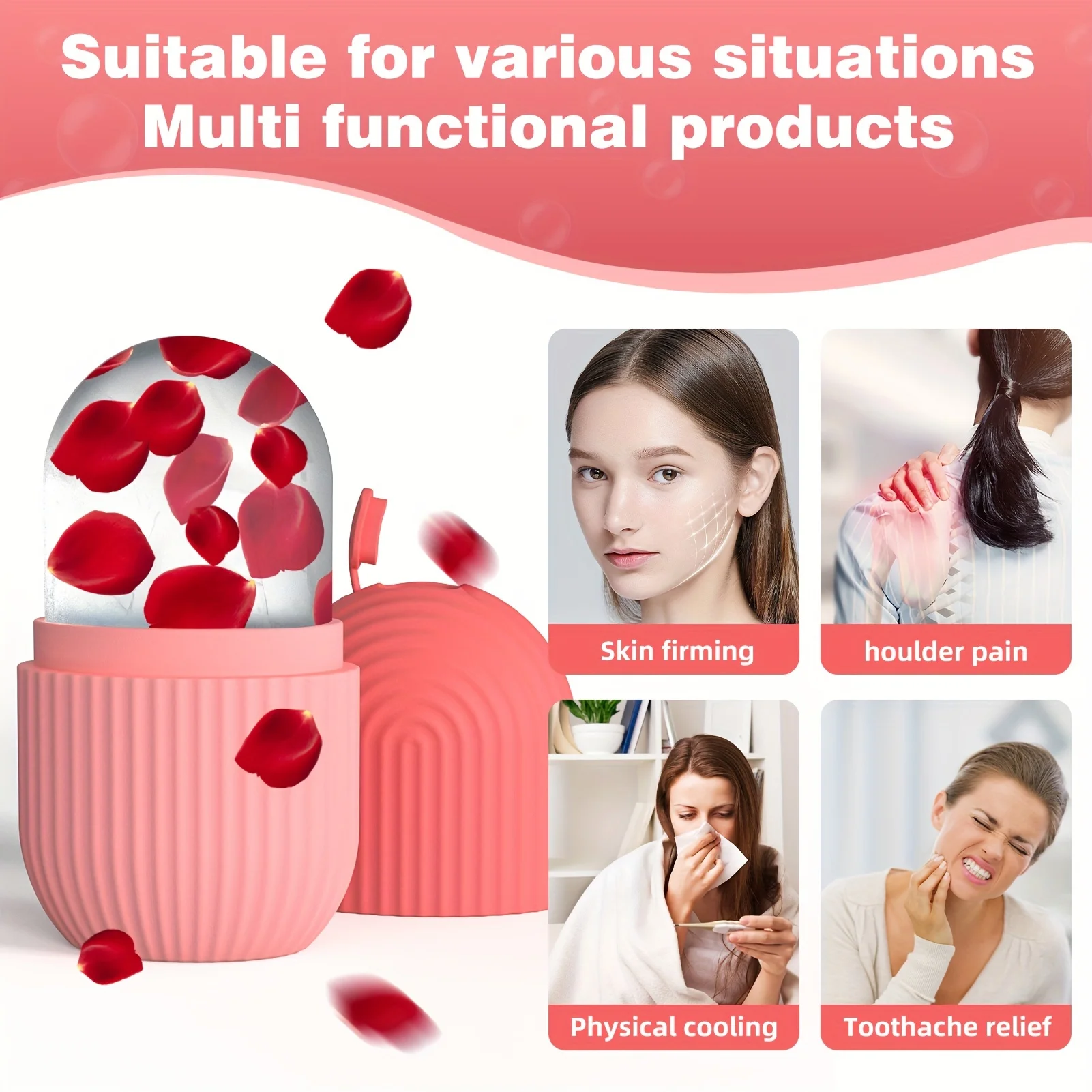 Silicone Ice Cube Trays Beauty Lifting Ice Ball Face Massager Contouring Eye Roller Facial Treatment Reduce Acne Skin Care Tool