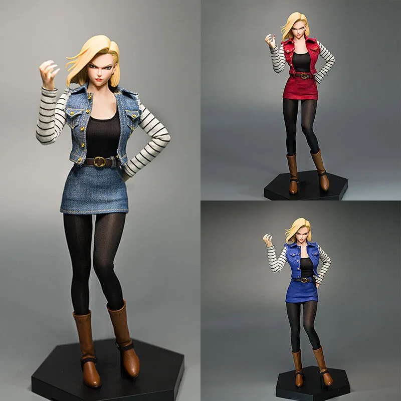 

CDtoys M013 1/6 Android 18 Vest Skirt Set Female Soldier Clothes Model Fit 12'' TBL Soldier S10D Action Figure Body Dolls