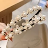 White Pearl Flower Hairbands for Kids Girls Cute Princess Non-Slip Hair Hoop Korean Sweet Children Headband Baby Hair Accessorie 4
