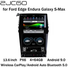 

ZJCGO Car Multimedia Player Stereo GPS PX6 Radio Navigation 13.6 Android 9.0 Screen for Ford Edge Endura Galaxy S-Max Smax CD390