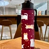 3D Printed Cute Cartoon Cat PVC-Free, Leak-Proof, Matte Finish 750ML Water Bottle,Includes Carry Loop Outdoor Activities 6