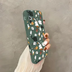 Cat - Themed Rolling Phone Case Cover for Y33TY33S (Dark Green)