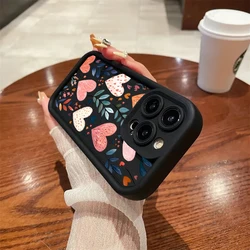 Black Love Heart Leaves Shockproof Case - POCO X8 Pro 5G (S24690)