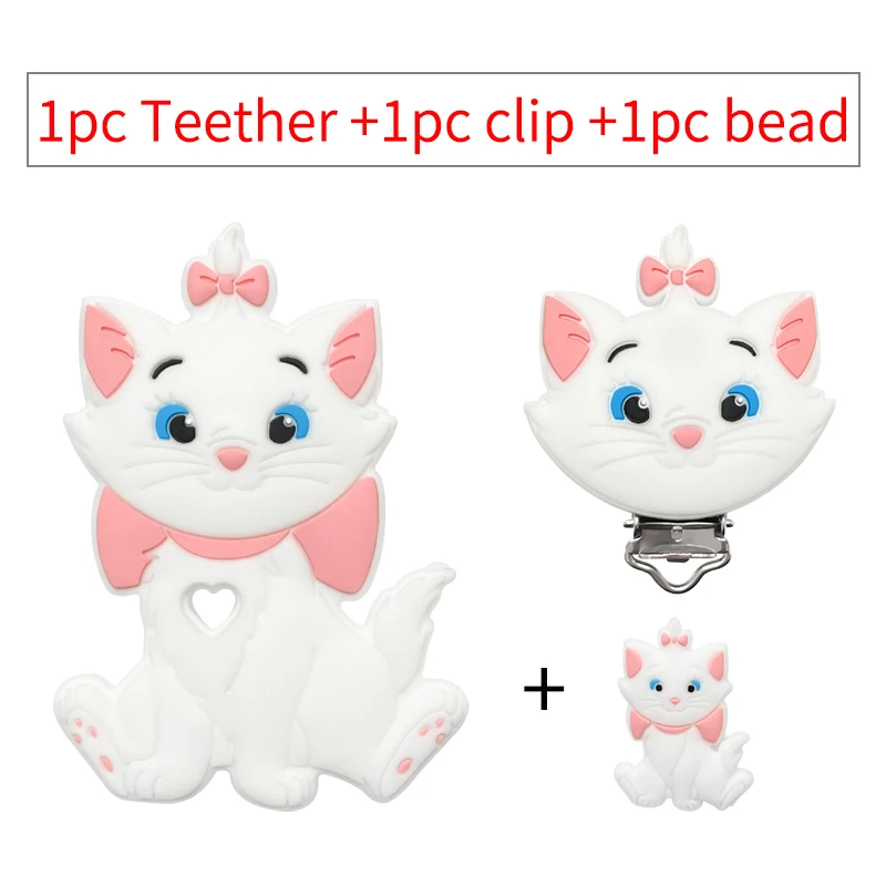 5/10pcs Silicone Disney Marie Cat Silicone Pacifier clip Molar Bead DIY Pacifier Chain Jewelry Accessories pacifier clip pacifier chain pacifier accessories teether clip teething beads teething toy tethers baby silicone accessories