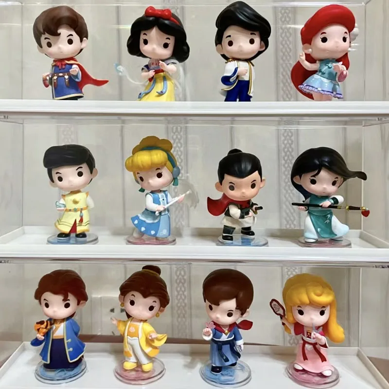 Disney Princess Hanfu Series Aurora Biancaneve Belle Cenerentola Prince Florian Prince Henry Prince Philip Action Figures Toys