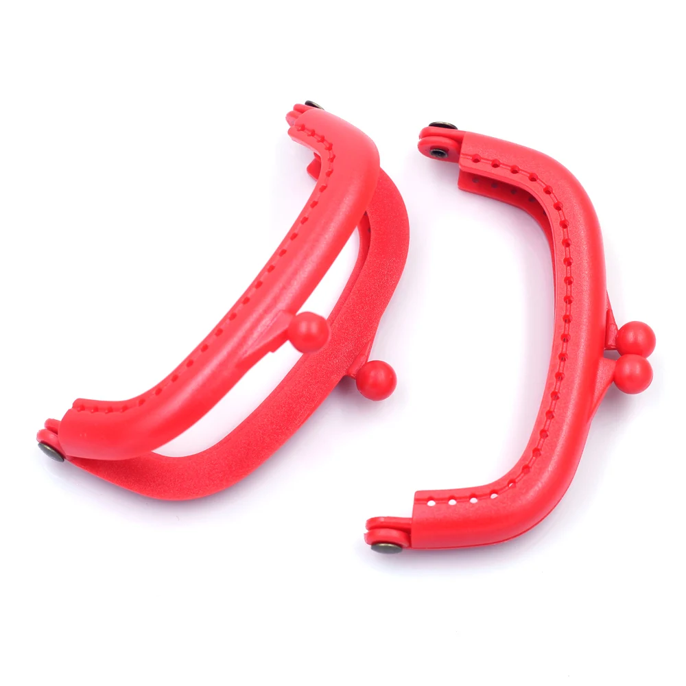 10Pcs Kiss Clasps Locks Clips Clutch Arch Frame Candy Color Coins Purse Plastic Handbag Handle DIY Accessories 8.5x5cm