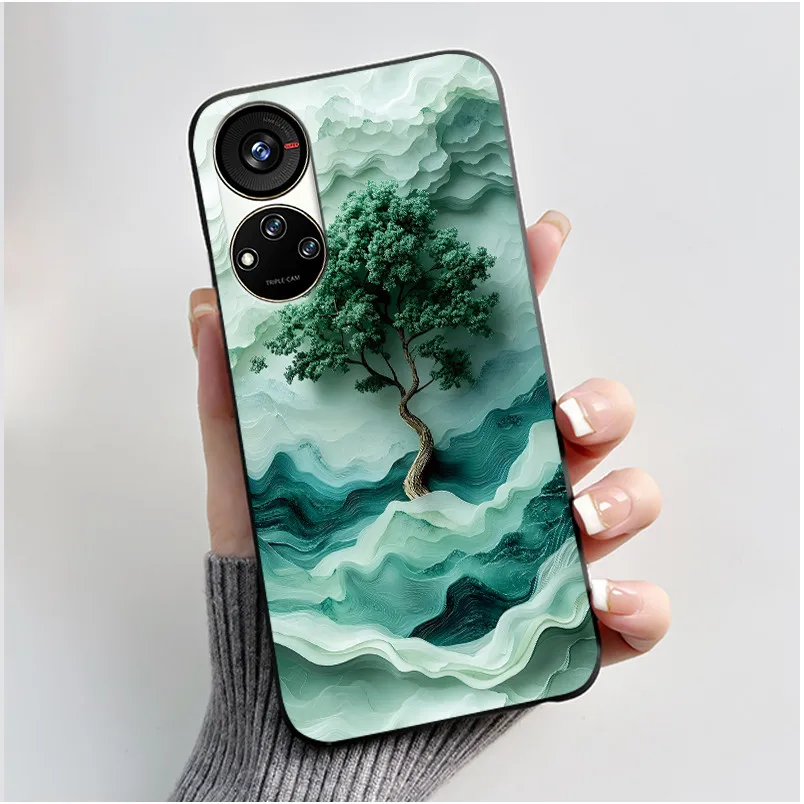 Cute Cartoon Soft Silicone Protective Phone Case - Black