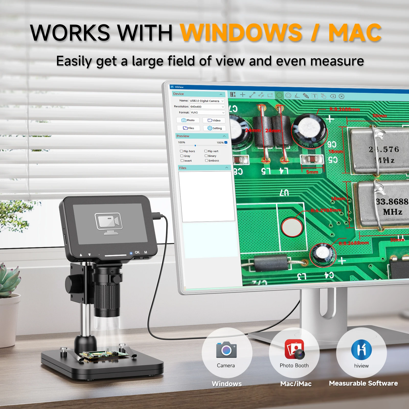 4.3" Coin Microscope 1000X LCD Digital Microscope for Coins Collectors 1080P Coi