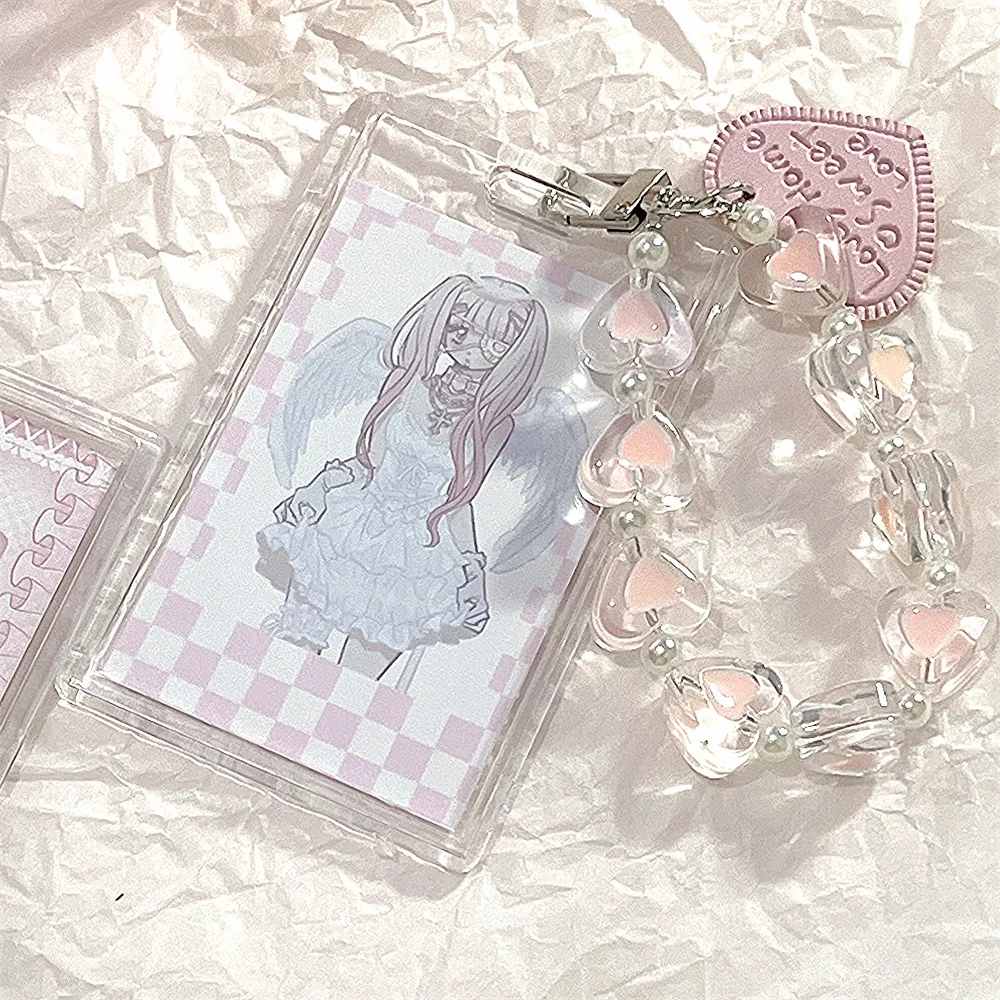 SKYSONIC Crystal Acrylic Card HoIder Set Cool Pendant Idol Postscards Storage Keychains Bus ID Cards Organizer Photo Cards Frame 4
