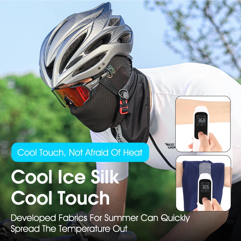 WEST BIKING Summer Balaclava For Men Cycling Caps With Visor Full Face UV Protection Mesh Mask Reflective Cooling Sport Gear