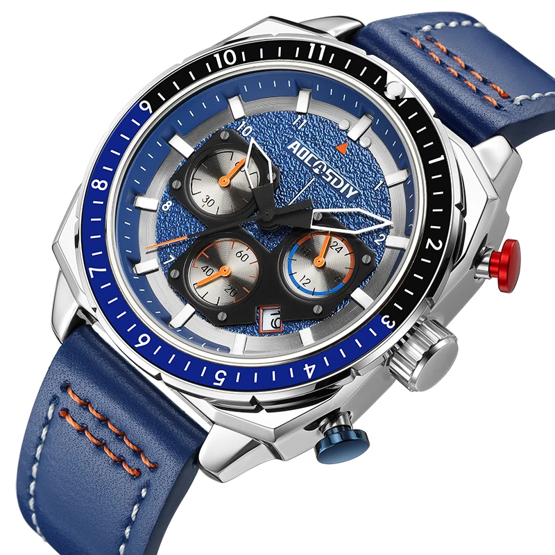 Nouvelle montre homme luxe chronographe sport étanche pêche quartz qualité supérieure bracelet acier reloj