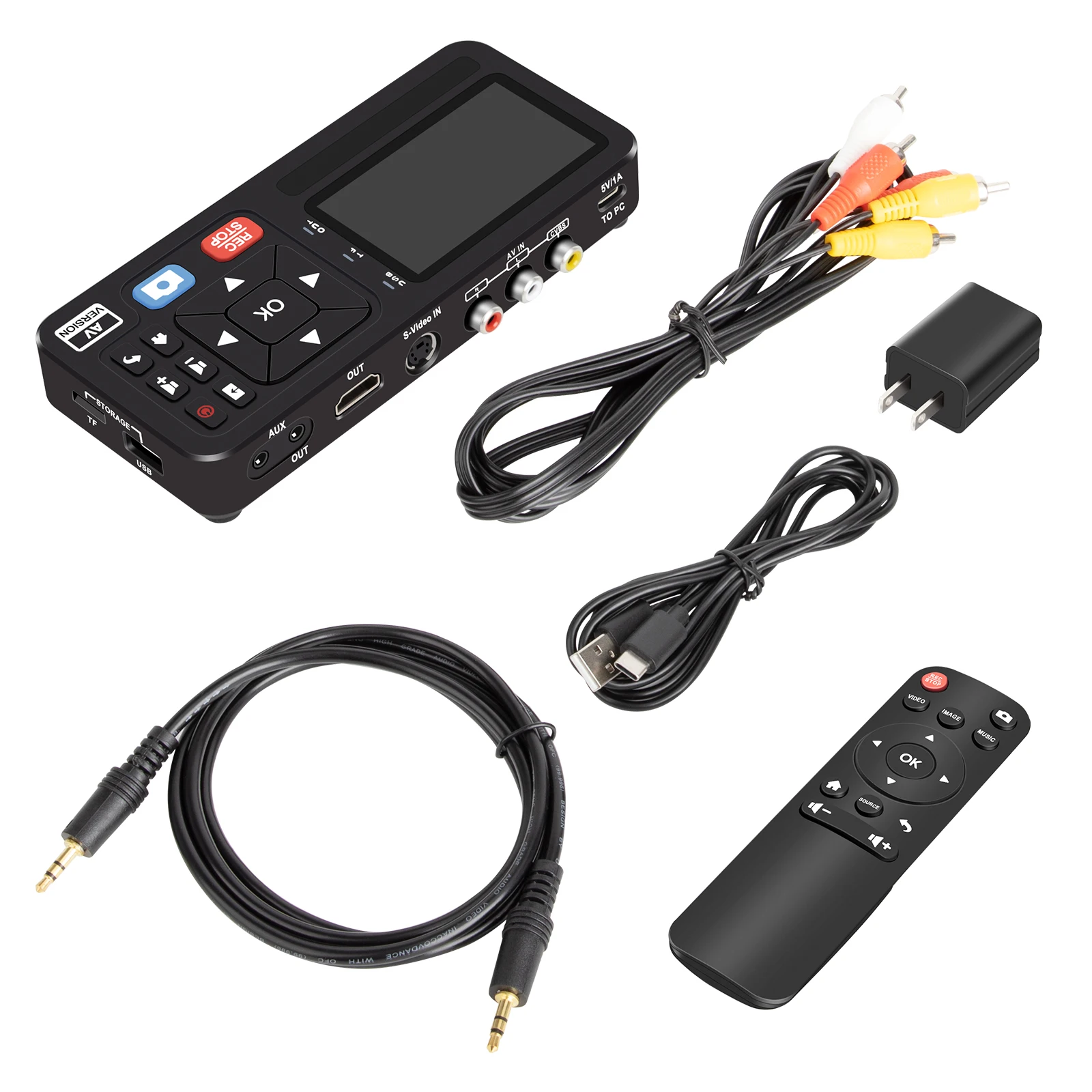 CVBS S-Video 720P Analog To MP4 1080P Digital Video Converter AV Video Recorder Box Capture Card For VHS DVD Cassette Tapes