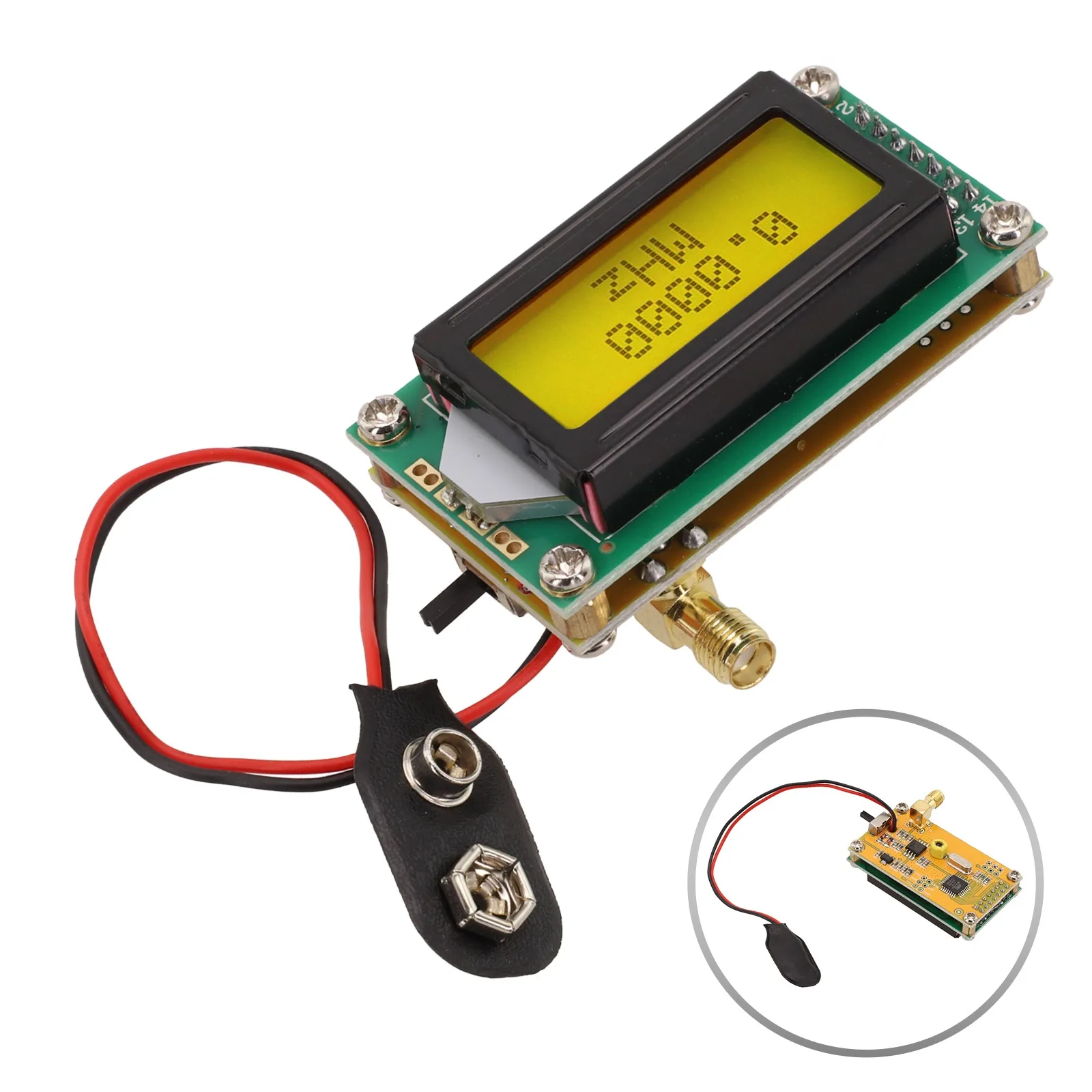전자 애호가를 위한 9V 배터리 전원 공급 DIY 주파수 카운터 1-500 MHz 주파수 카운터 0802 LCD 디스플레이