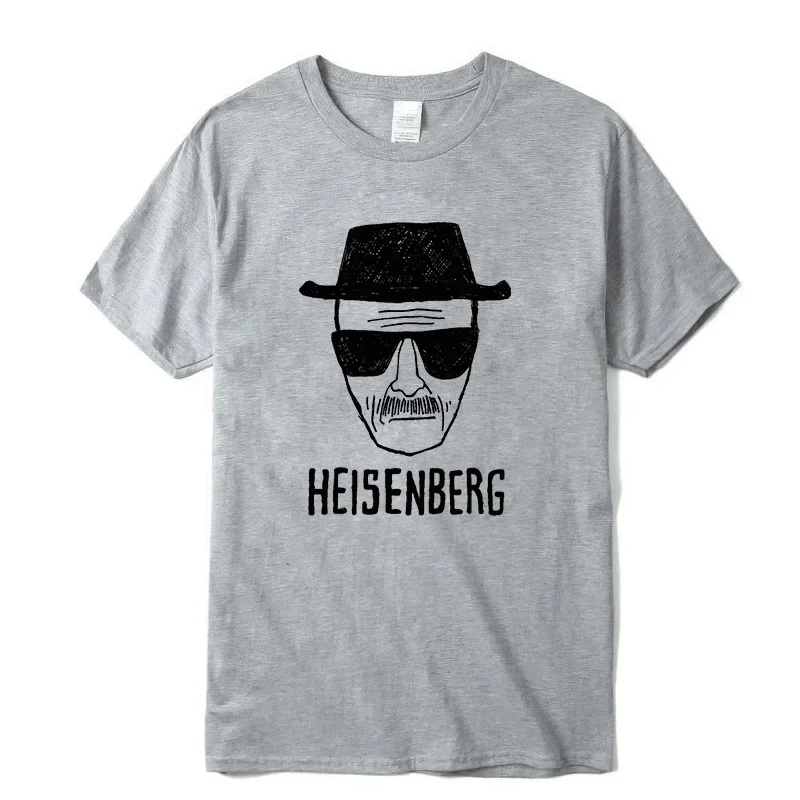 الرجال الموضة رداء علوي غير رسمي جودة قصيرة الأكمام 100% القطن فضفاض هايزنبرغ PrintedTshirt عادية رجالي التي شيرت كول الصيف الرجال التي شيرت