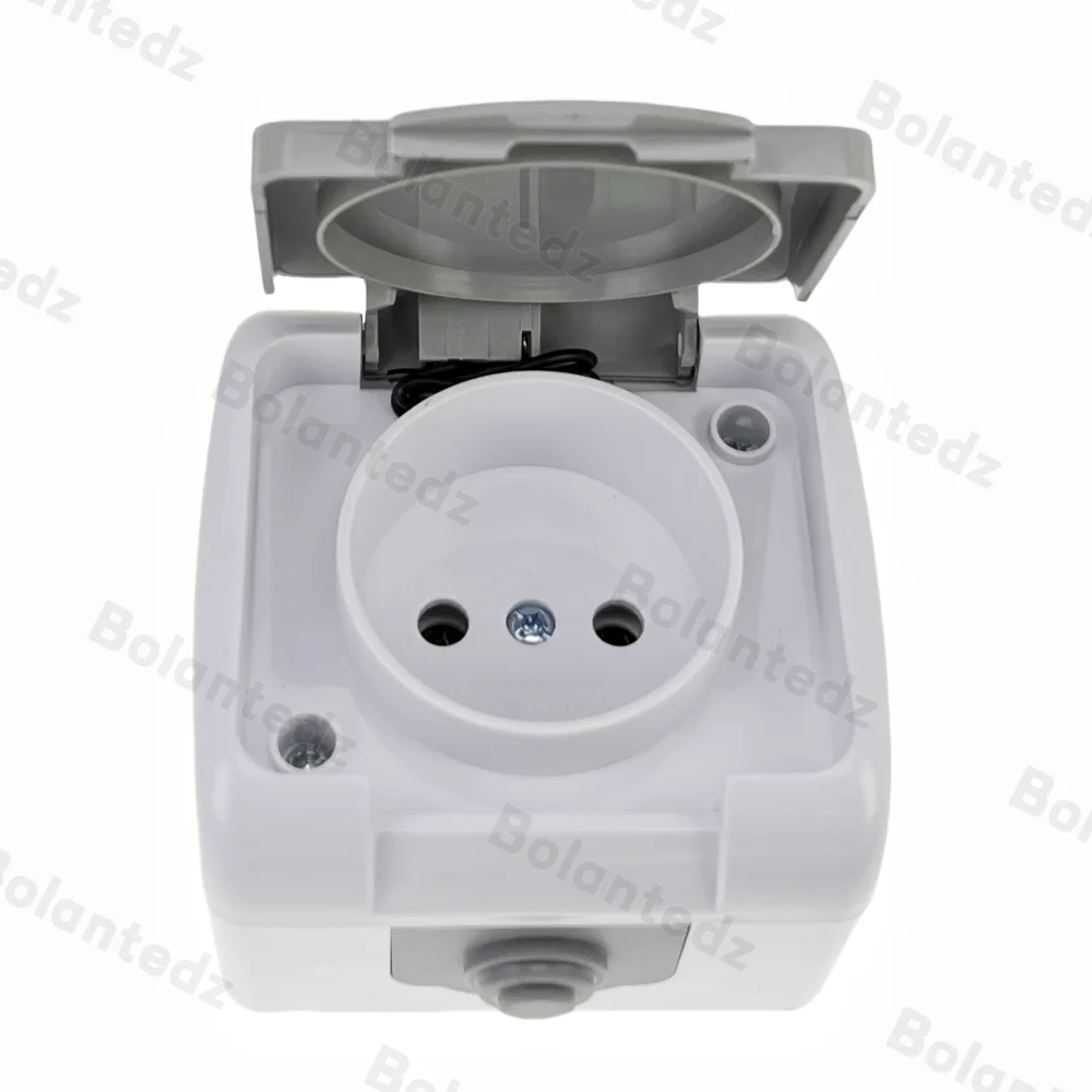 16A Surface-Mounted Single-Unit Wall Panel European Standard Two-Hole Socket Cover Waterproof And Splash-Proof