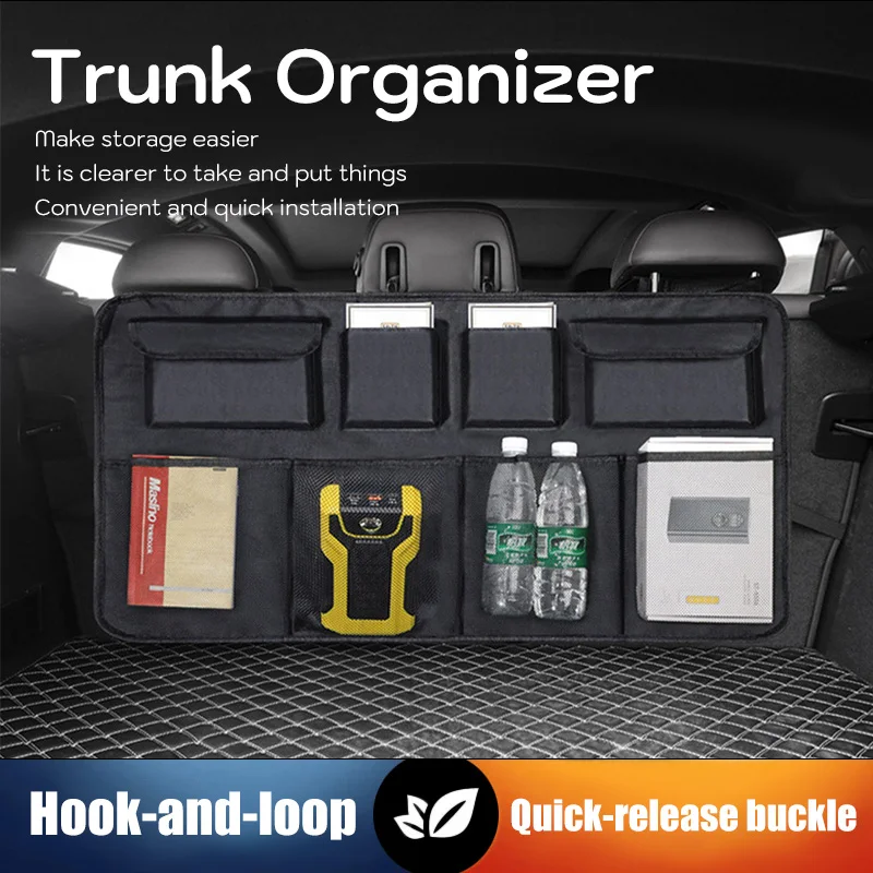 

Car Trunk Organizer Universal Back Seat Organizer Storage Bag Super Capacity With Mesh Pocket Oxford Hanging Bag For SUV Offroad