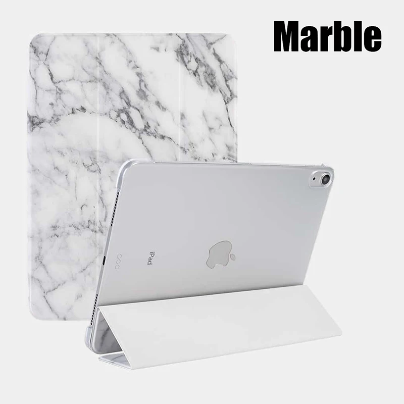 Smart Cover Ultrathin For iPad 10.2 Air 1 2 PU Leather Case + PC translucent back Case for iPad 9.7 Pro 11