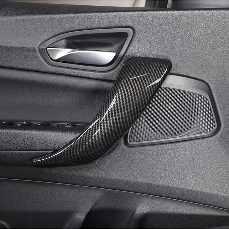 BMW 1 2 시리즈 F20 F21 F22 F23 카본 파이버 스타일 인테리어 도어 핸들 패널 트림 커버 좌우측 장식 부품 2/4개