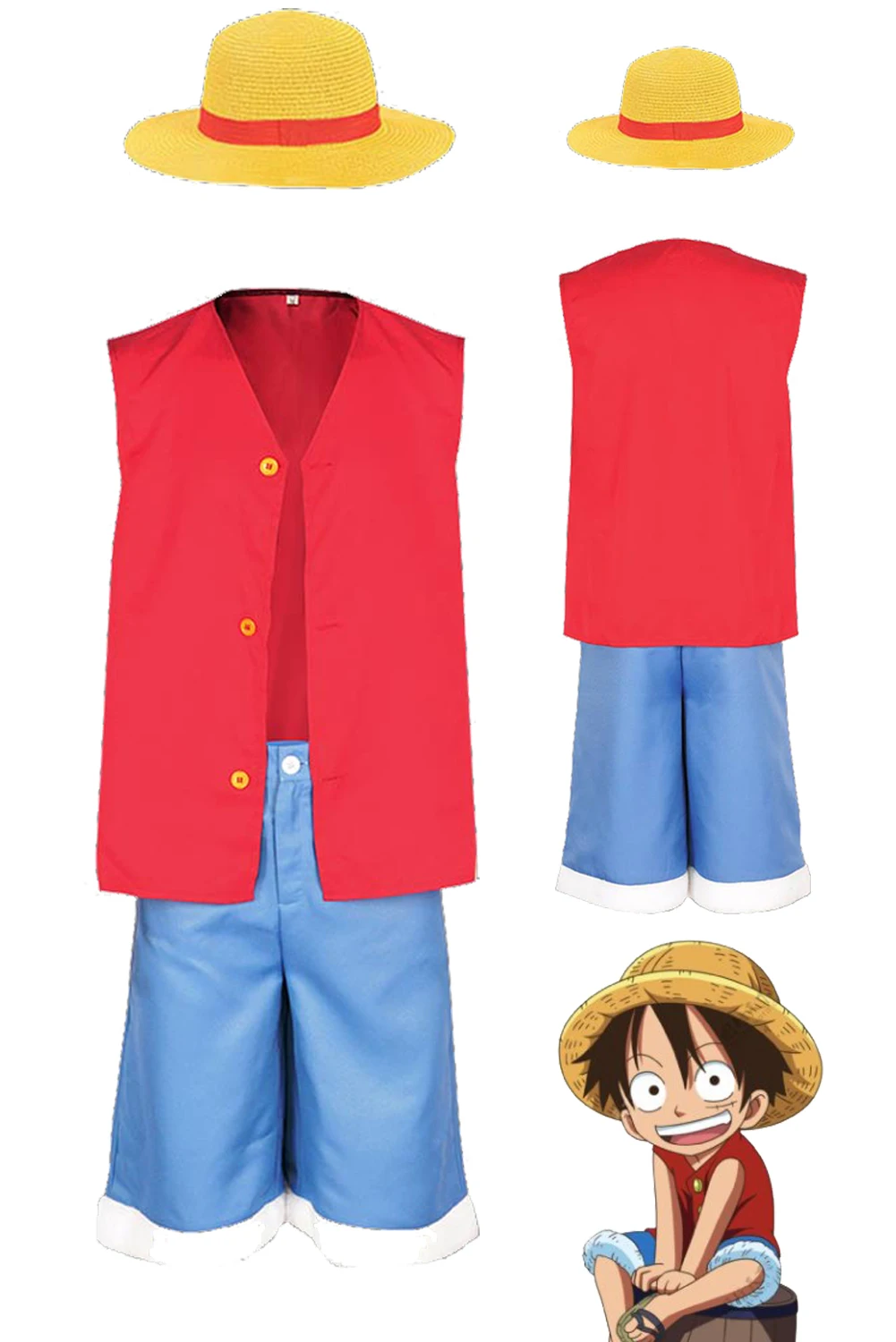 Monkey D. Luffy Cosplay Fantasia Straw Hat Anime Live Action TV One Piece  Costume Adult Men Fantasy Halloween Carnival Clothes - AliExpress