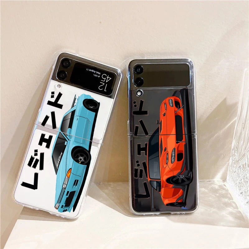 Tokyo Drift Sports Car Fashion Phone Case - Clear Hard Folding Cover Gift