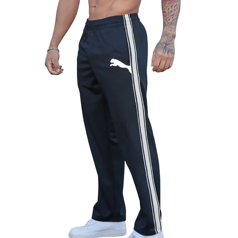 Men's Pants, American Mesh Striped Fitness Straight Leg Men's Casual Jogging Loose Patchwork Autumn And Winter Sports Pants 2024 3