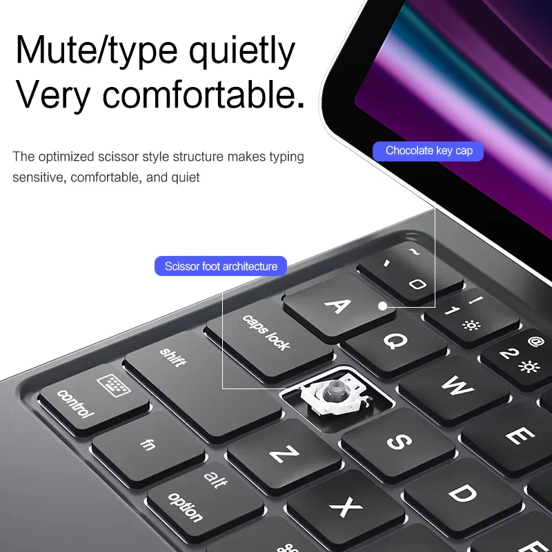 Teclado Backlight Mágico para Samsung Galaxy Tablet Case Espanhol Português s9 s8 s7 11 s9 fe 10.9 X510 - Imagem 5
