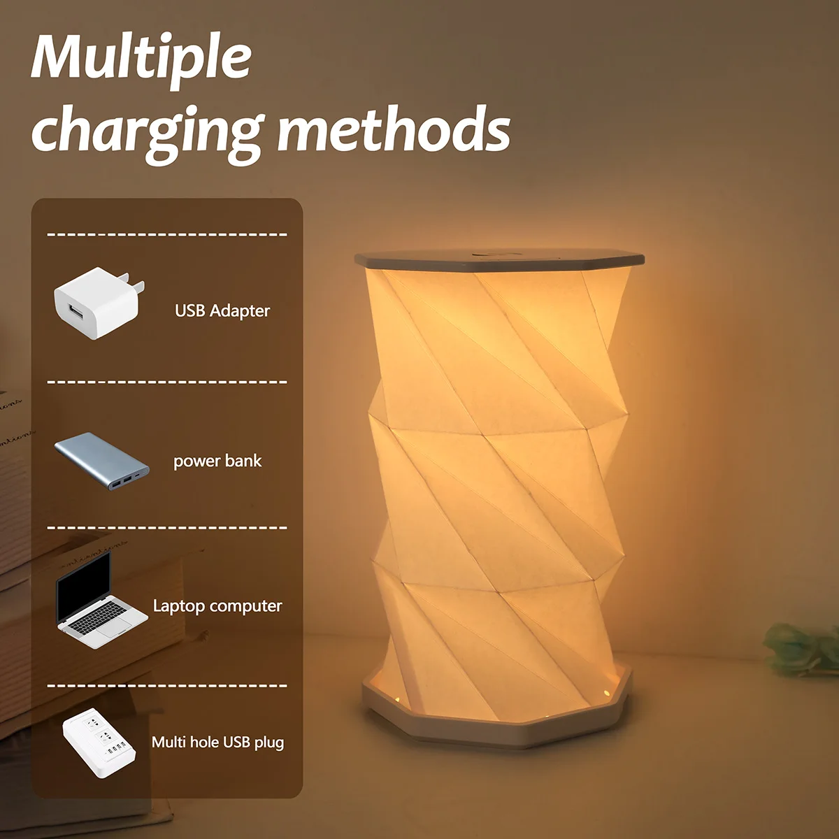 Rotating LED Book Light – Foldable Night Lamp for Bedroom Decor
