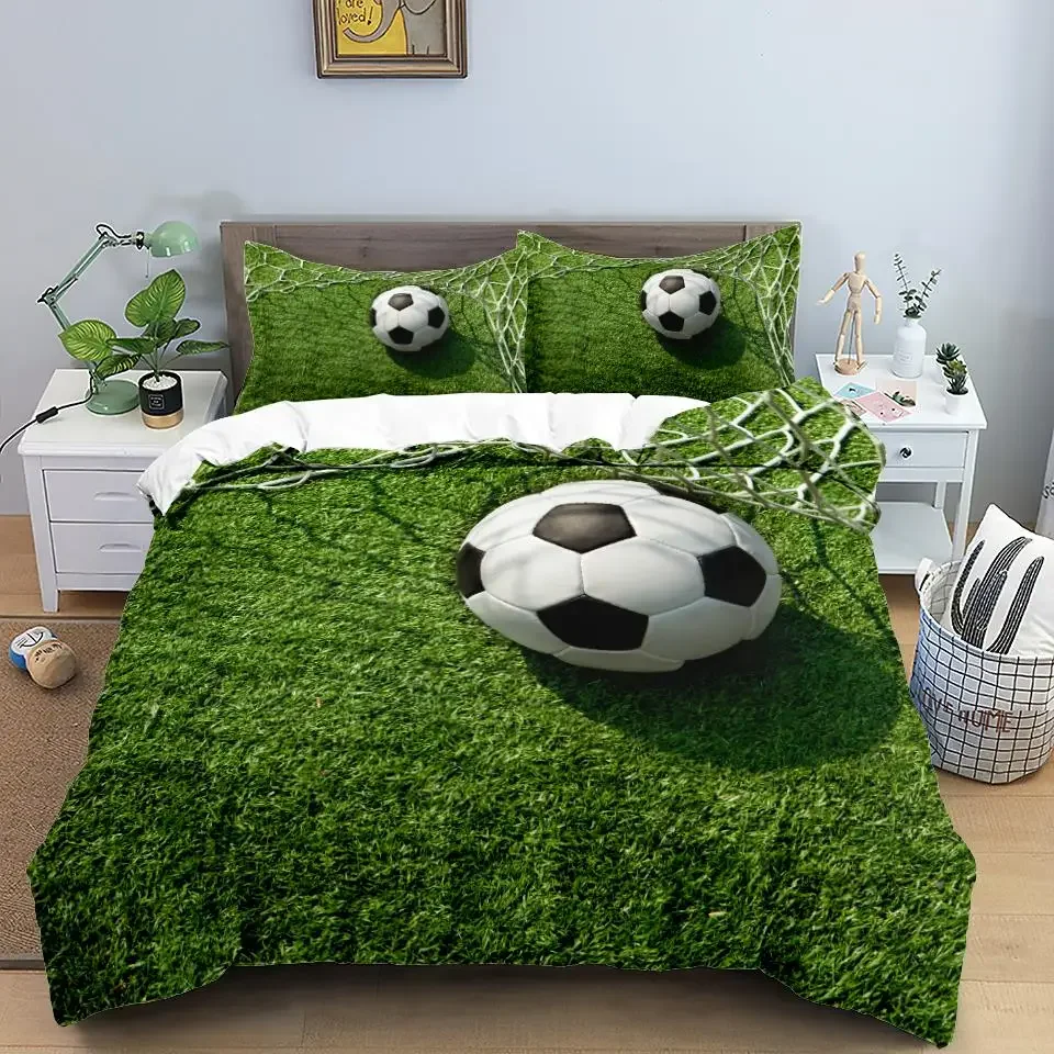 Football Bedding Set 3D Soccer Child Duvet Cover Single Double Sports Boy Home Textile Comforter Nordic Covers For Bed King Full 3