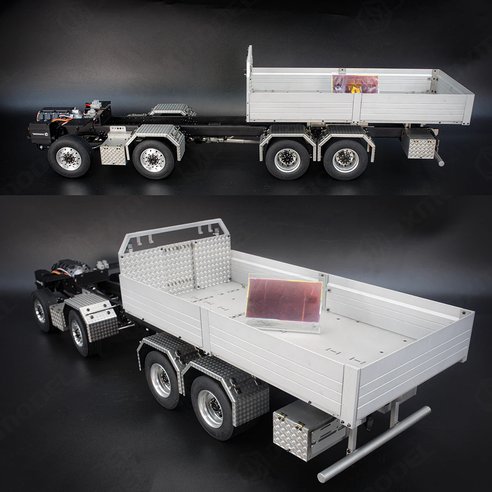 1/14 8X4 RC Truck Full Metal Chassis Suitable for JXM1650 Truck Spreader Two-speed Transmission High-end Metal Truck Chassis 4