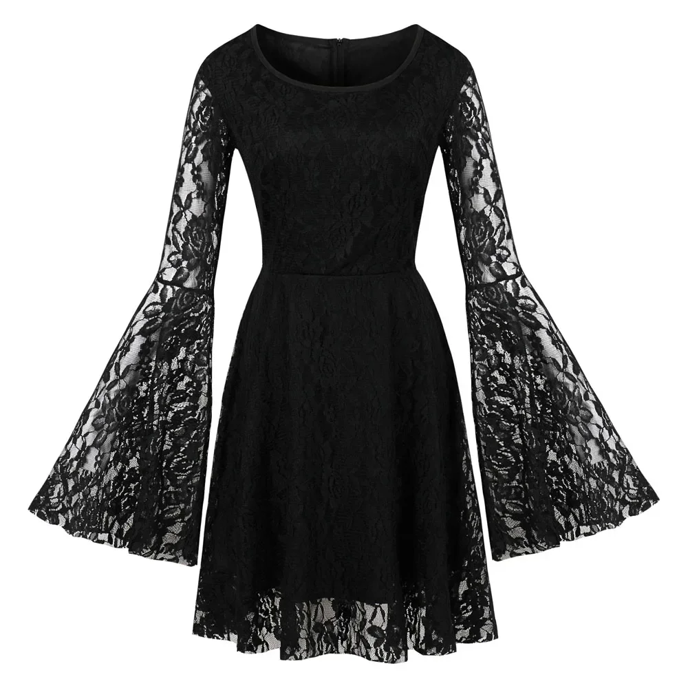 Women-Sexy-Lace-Halloween-Goth-Punk-Dress-Long-Flare-Dress-2024-Vintage ...