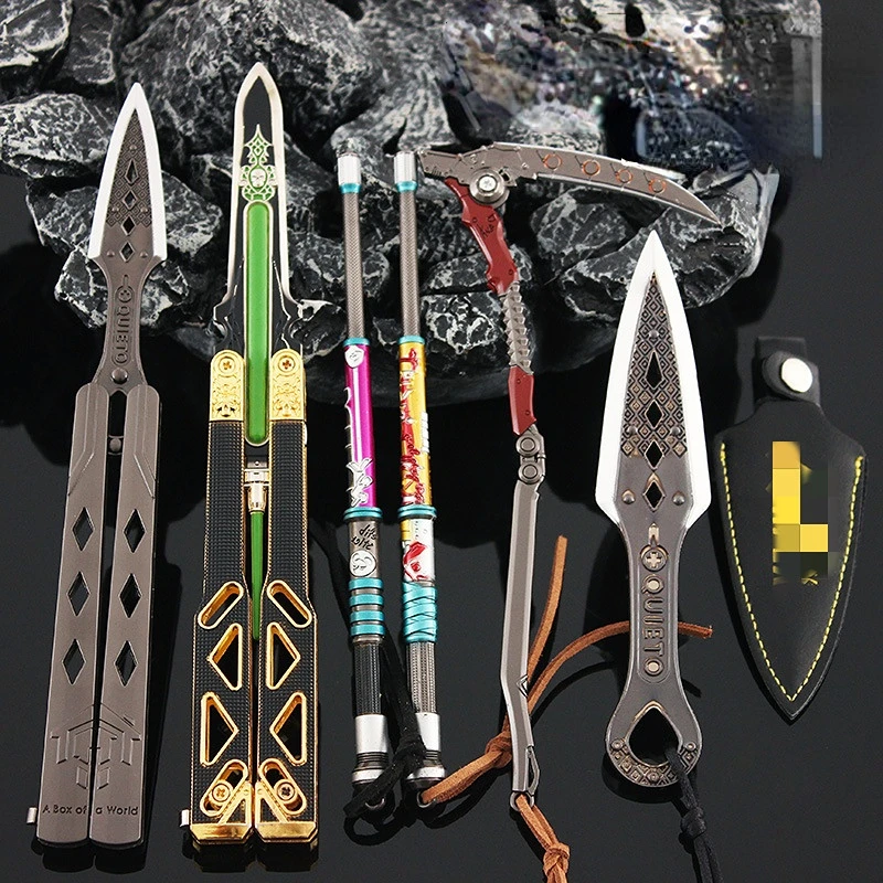 4pcs/set Apex Legends Heirloom Luminous Weapon Model Samurai Sword Katana Octane Butterfly Knife  Birthday gift Toy for kids