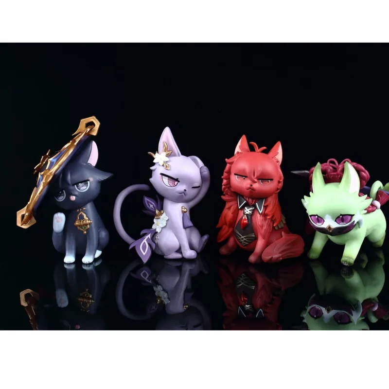 

11cm Cute Cat Genshined Impact Wanderer/Balladeer Anime Figure Diluc Ragnvindr/Keqing/Kuki Shinobu Action Figure Model Toys
