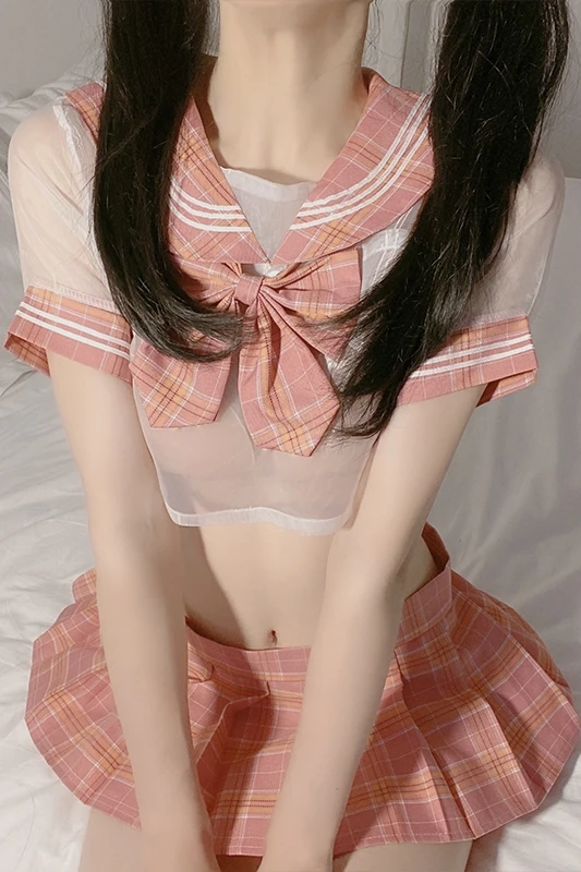 Sexy School Girl Role Play Erotic Costume See through Sleepwear Women's Underwear Sailor Student Cute Miniskirt Sex Clothing Set