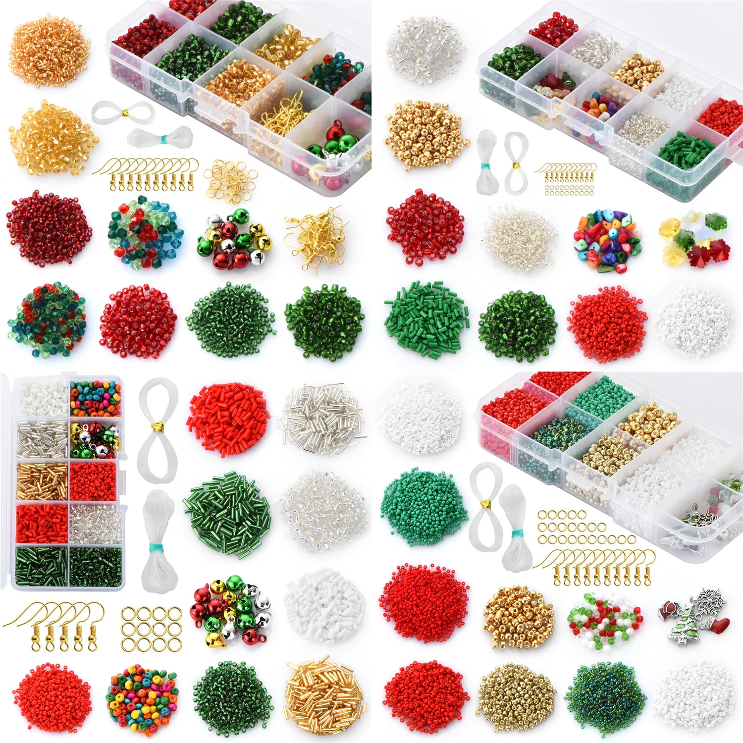 

1Set Beads Christmas theme Jewelry Making Accessories Beaded Handmade Necklace Bracelet Earring Headwear DIY