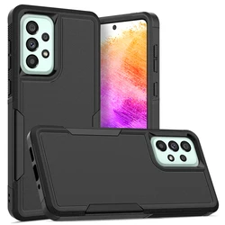 Rugged Military Grade Shockproof Phone Case - Dual Layer Armor Protection - Galaxy A73 5G (Black)