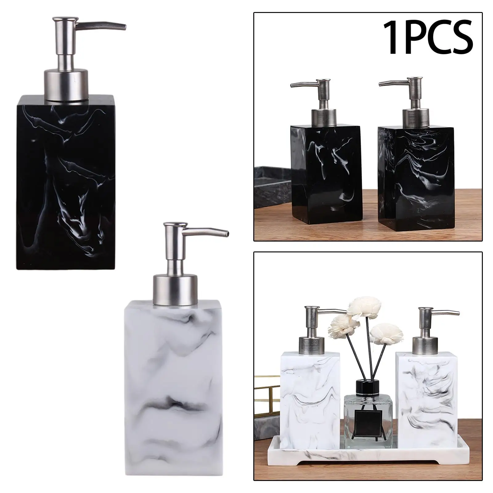 Elegant Marble-Textured Soap Dispenser for Home, Kitchen, and Bath Spaces