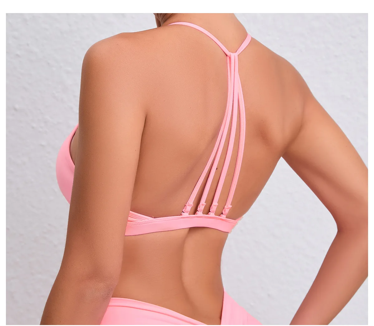 Yoga Sports Bra - Lightweight Nylon Spandex Multi Wear Crop Top with Removable Straps