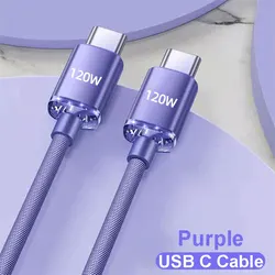 High-Power USB-A to USB-C Fast Charging Cable with PD Support - 1.5m (C TO C Purple)