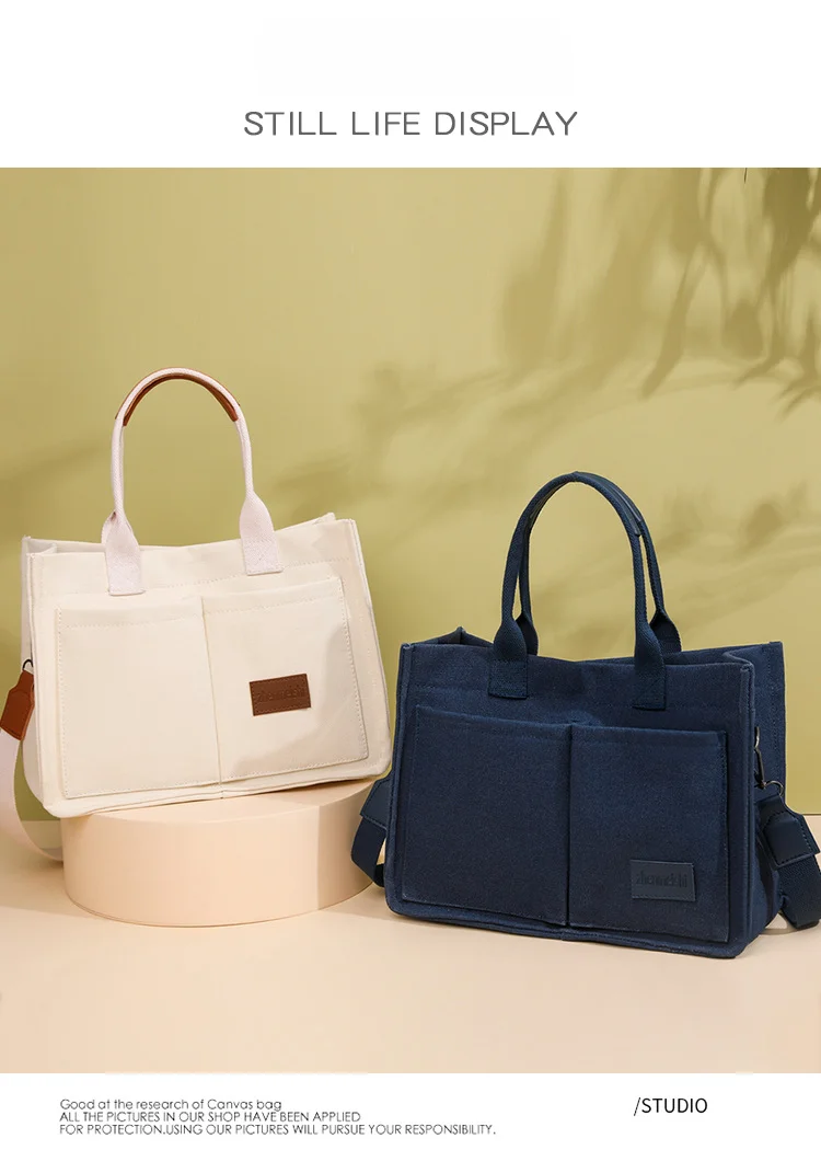 Fashionable Women's Canvas Shoulder Bag Retro Large Capacity Bag_voghion.com