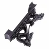 Black Wood Chinese Dragon Shaped Sword Holder Japanese Metal Samurai Sword Katana Bracket Display Stand Anime Knife Rest Cartoon 2