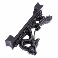 Black Wood Chinese Dragon Shaped Sword Holder Japanese Metal Samurai Sword Katana Bracket Display Stand Anime Knife Rest Cartoon 2
