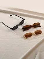 Ensemble de lunettes à monture carrée à la mode pour hommes et femmes, fête de vacances, décoration extérieure, idéal pour les cadeaux de la fête de Léon, 3 pièces 6