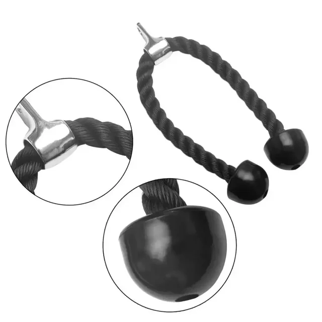 Bicep Tricep Rope Push Pull Down Cord Home Gym Accessories Workout Fitness Exercise Equipment Single/Double Head 35cm/70cm/90cm 4