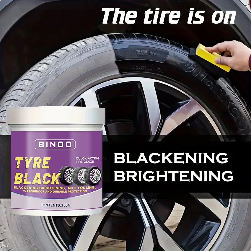 Tire Blackening Coating Wax-Hydrating Luster and Protection, Anti-Aging Tire Care Coating with Sponge Applicator
