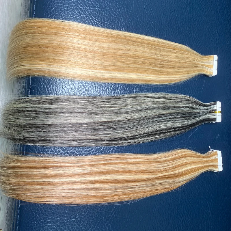 Tape in Human Hair Extensions 18"-30" Machine Remy Double Sided Adhesive Human Hair Extensions Hair Extensions