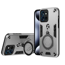 Enhanced Metal Rotating Bracket with Multiple Holder and Camera Protection Cover for Moto Edge 40 (Gray)