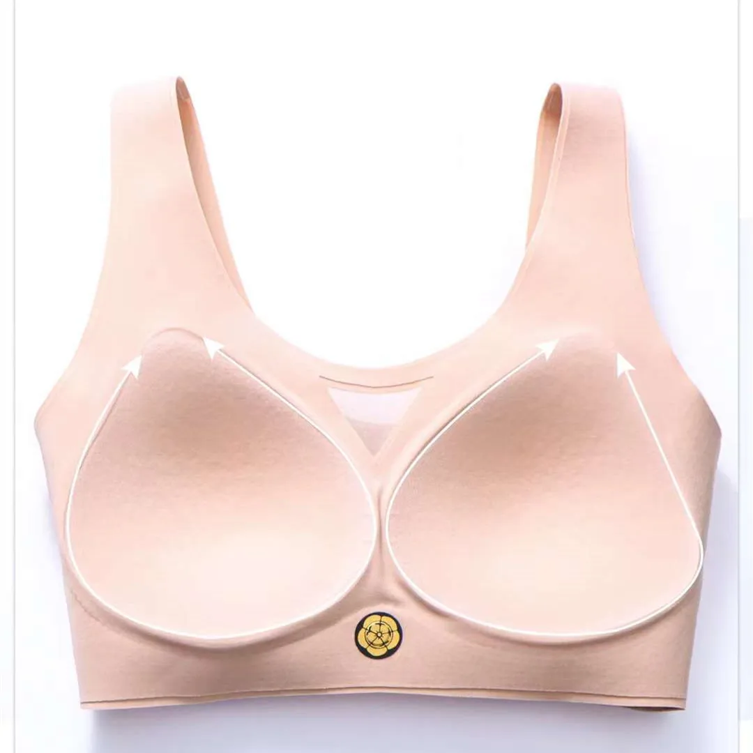 Size From 34/75 To 40/90 Seamless Underwear Fixed Cup Showing Smaller  Push Up  Sports Thin Vest Style Bra