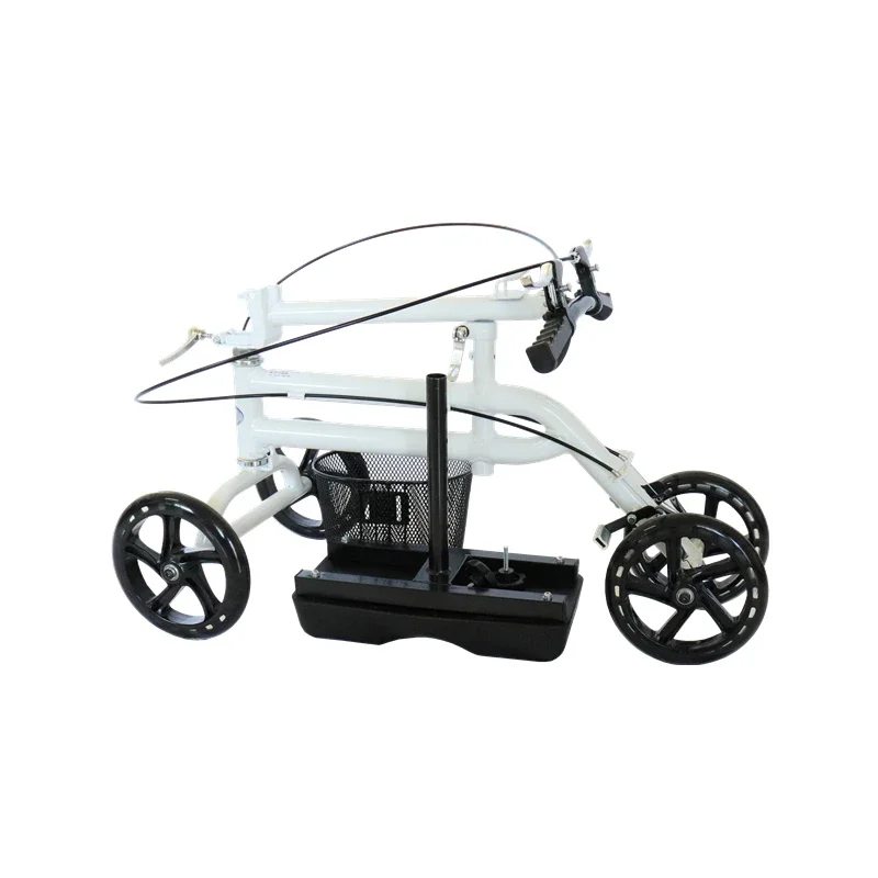 Lightweight Manual Knee Walker Portable  Handicap Scooter for Disabled and Elderly Mobility Outdoor Standing Walking Aids 5