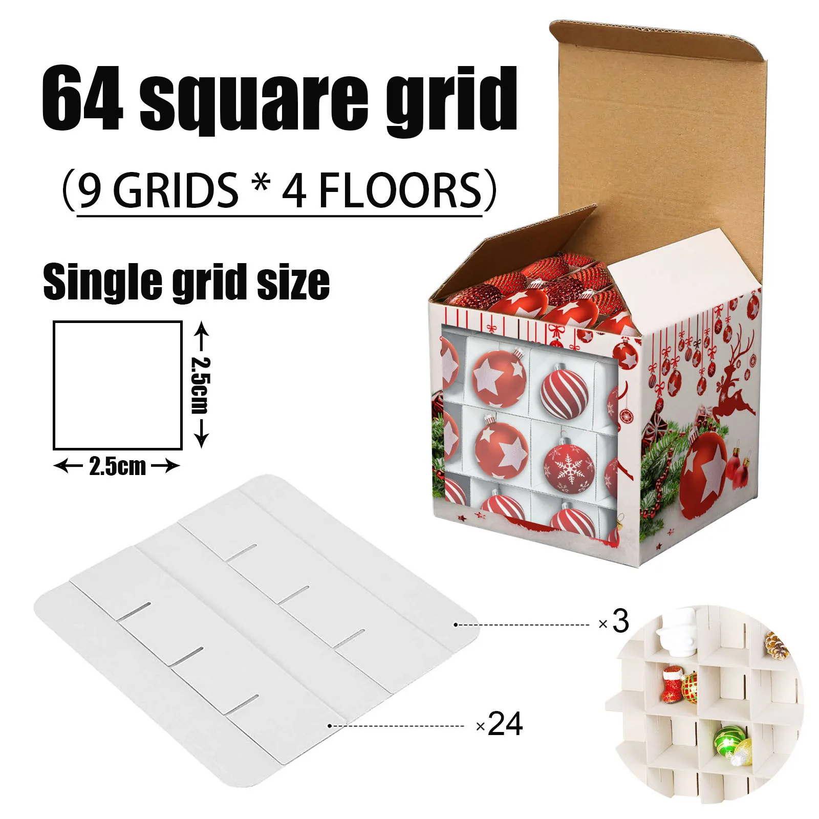 Tree Bag Tree Box Storage Box Baubles Ornament Decoration Christmas Xmas 64 Housekeeping & Storage Set with Divided Interior